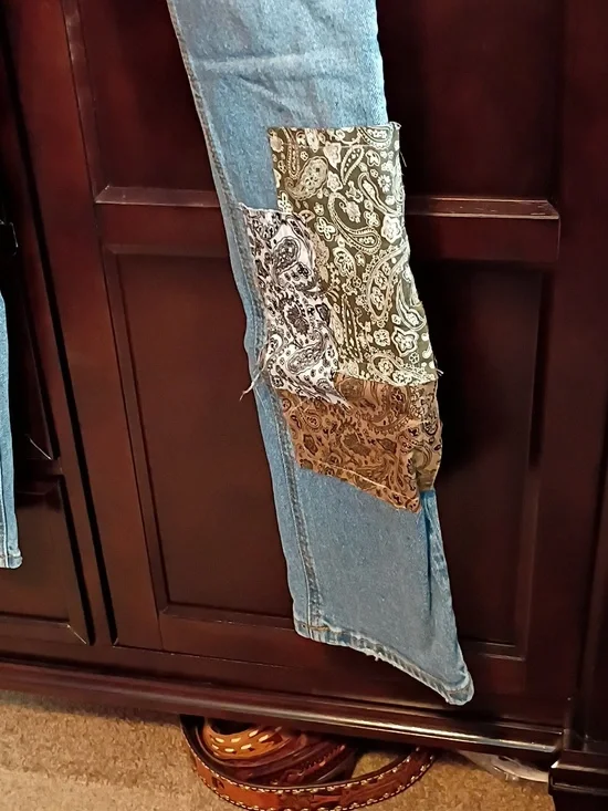 Fashion Nova Straight Leg Patchwork Jeans - Picture 4 of 5